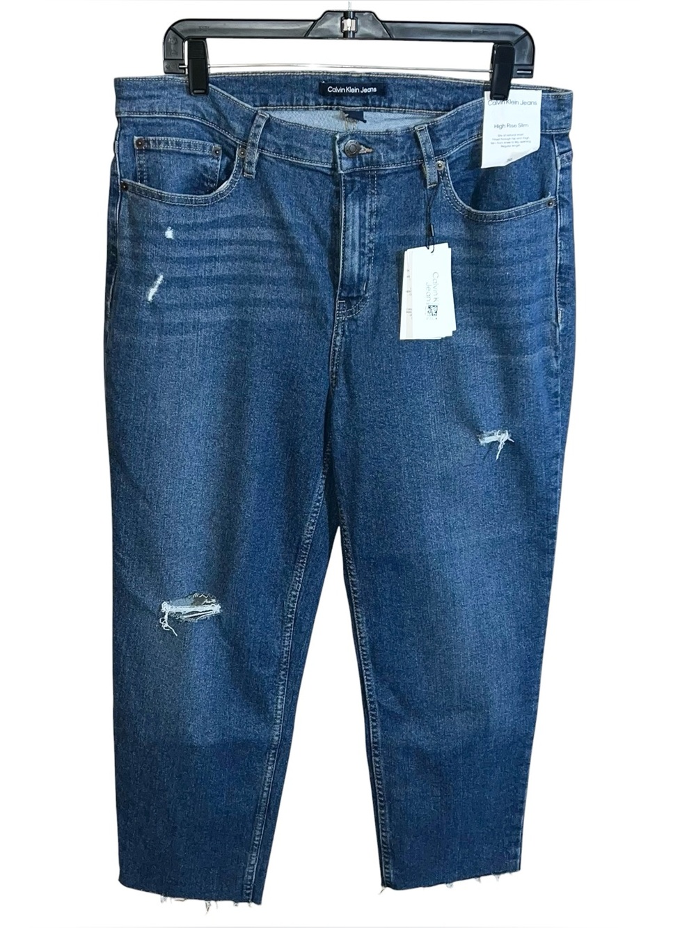 Calvin Klein High Rise Slim Jeans Women’s 32 Blue Medium Wash 34x25